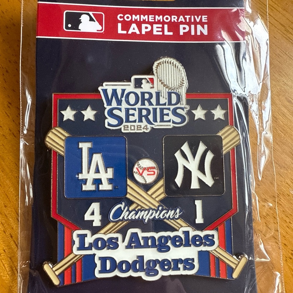 🩷World Series 2024 Champions oversized 3” Lapel Pin - bought at Dodgers Stadium